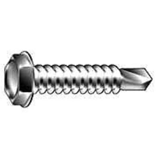 Zoro Select Self Drilling Screw, Plain Marutex Hex Washer Head 100 PK X10150HDUC-G100