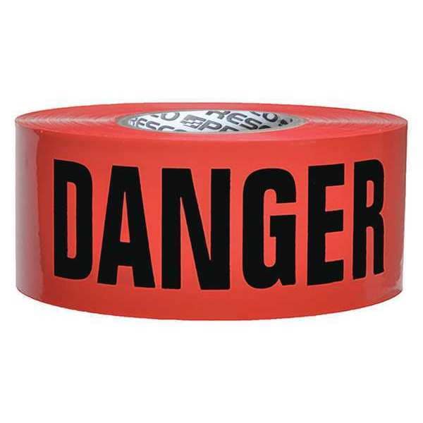 Zoro Select Barricade Tape, Danger, Red, 3 in Wide x 1,000 ft Length, Polyethylene, 3 mil B3103R21-200 - main