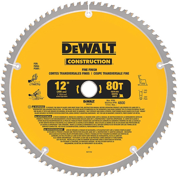 Dewalt 12" Construction Miter Saw Blades DW3128