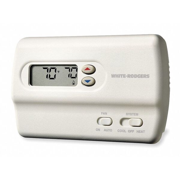 WhiteRodgers Low Voltage Thermostat, 2 H 2 C, Hardwired/Battery, 24VAC