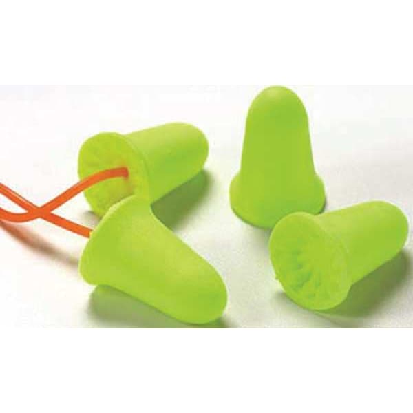 3M Disposable Corded Ear Plugs, Bell Shape, 33 dB, 100 Pairs, Yellow 312-1274
