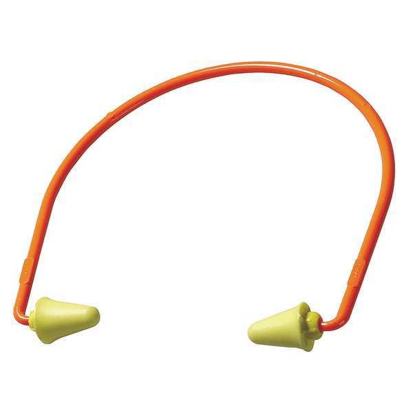 3M Reusable Banded Ear Plugs, Bell Shape, 28 dB, 1 Pairs, Orange/Yellow 320-1000