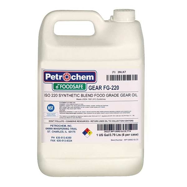 Petrochem Gear Lubricant, 1 Gal, Visc 220 FOODSAFE GEAR FG220001 Zoro