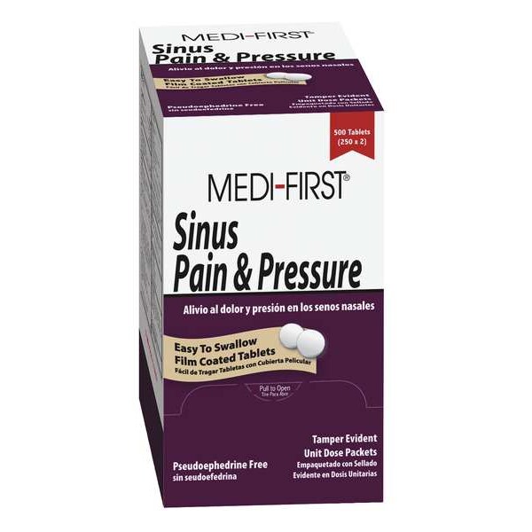 Medi-First Sinus Pain and Pressure, Tablet, PK100 81933