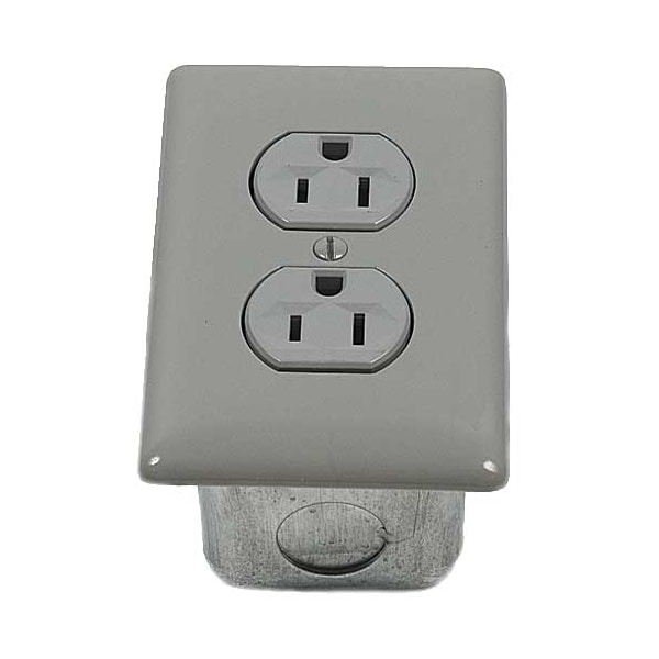 Porta-King Standard Duplex Outlet, No-Wire, 115V, Gray STD115VK1 | Zoro