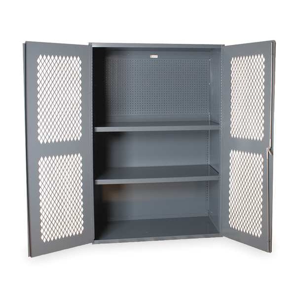 Durham Mfg Shelving & Pegboard Storage Cabinet, 72 in H, 48 in W