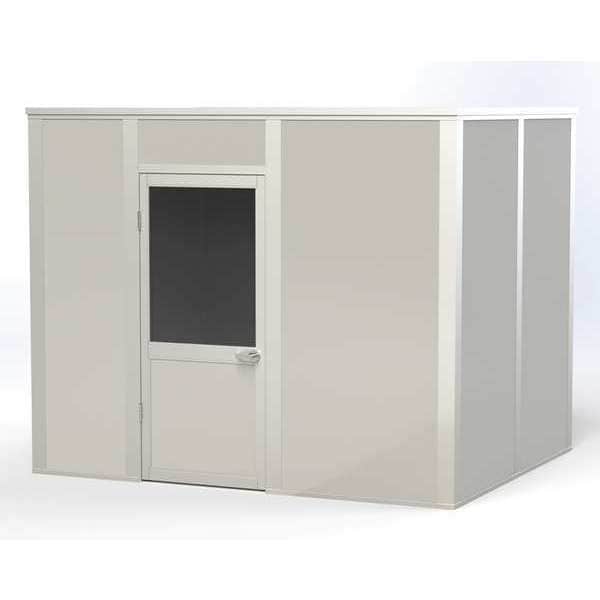 Porta-King 4-Wall Modular In-Plant Office, 8 ft H, 10 ft W, 8 ft D, Gray VK1STL 8'x10' 4-Wall