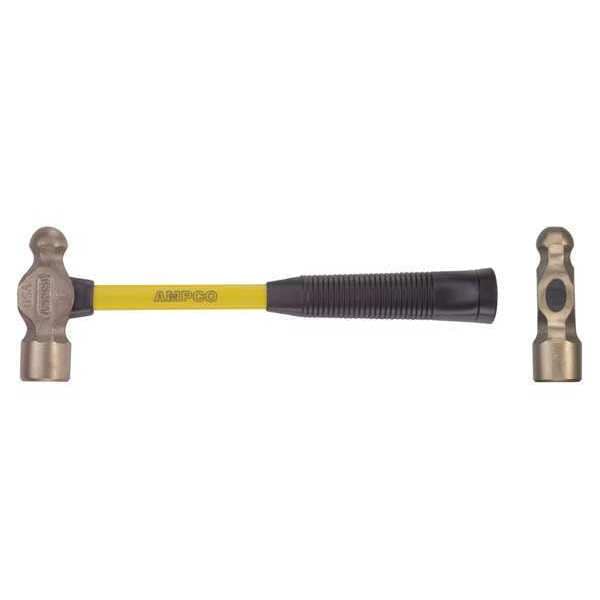 Ampco Safety Tools 16 oz. Nonsparking Ball Peen Hammer, 14" Fiberglass