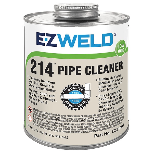 Ez Weld Pipe Cleaner, 32 Oz, Clear 21404 | Zoro