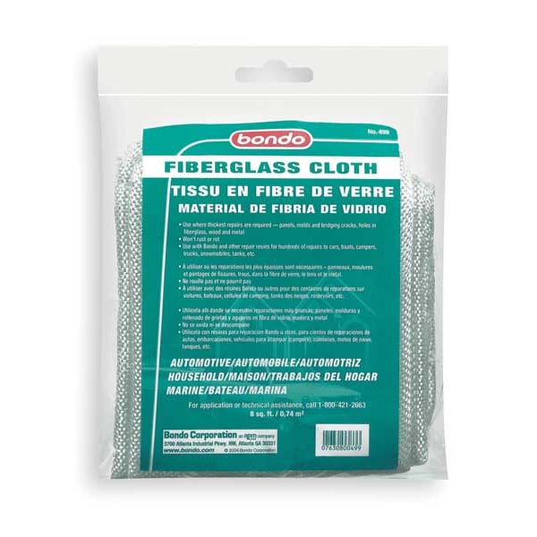 Bondo Fiberglass Cloth, 8 sq ft, Bag, White 499 Zoro