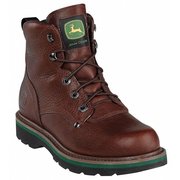 John Deere Work Boots, Pln, Mens, 8-1/2, Brown, PR JD6193 | Zoro