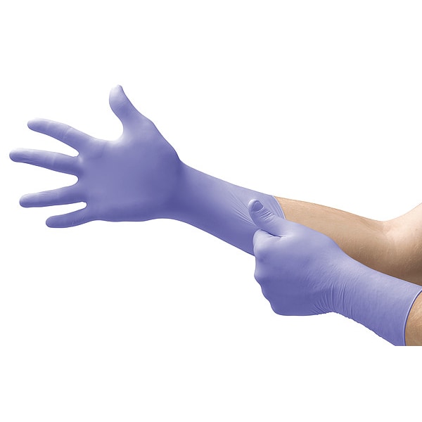 Ansell Exam Gloves with Advanced Barrier Protection, Nitrile, Powder Free, Violet Blue, XL, 50 PK SEC-375-XL