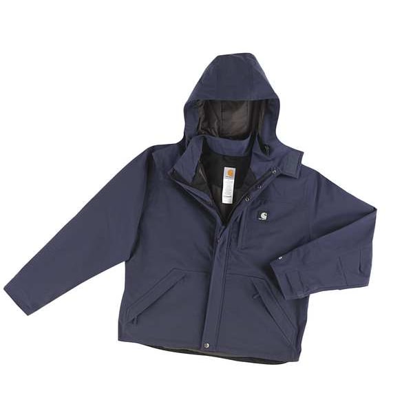 Carhartt Men's Black Nylon Rain Jacket size L Tall J162-001 LRG TLL