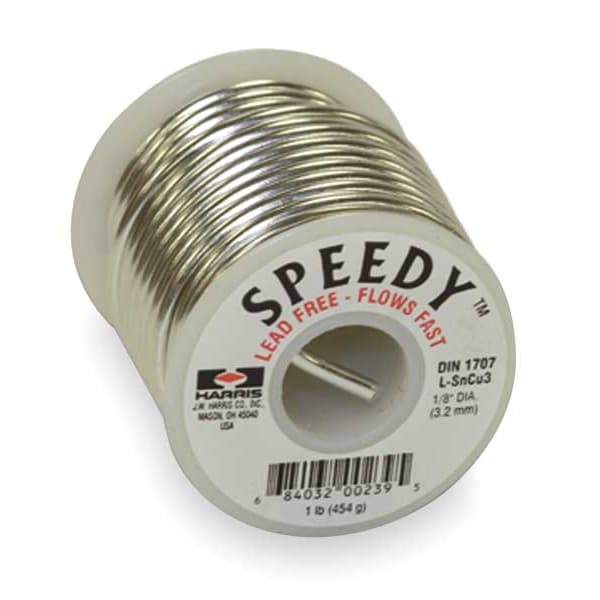 Harris Solid Wire Solder, Lead Free, 450 to 555 F SPDY61POP Zoro