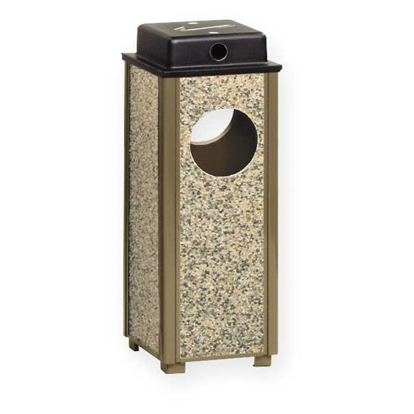 Rubbermaid Commercial 12 gal Square Ash/Trash Can, Brown, None, Steel ...