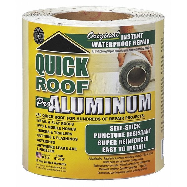 Quick Roof Repair Product, Asphalt, L 25 x W 0.5 Ft QR625 Zoro