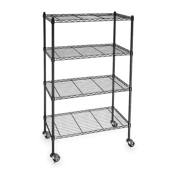 Zoro Select Wire Cart, 4 Shelf, L36 x W18 x H67 In. 3TPD3 | Zoro