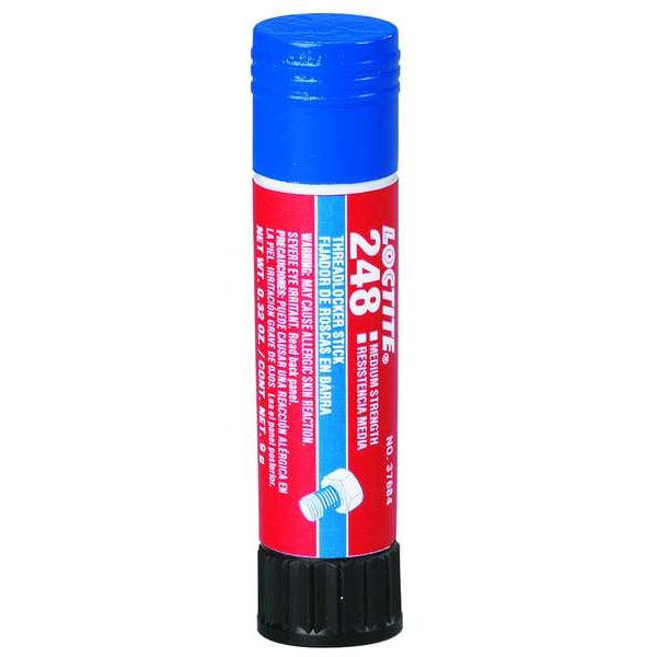 Loctite Threadlocker, LOCTITE 248, Blue, Medium Strength, Solid, 0.32 oz Stick 826034 Zoro