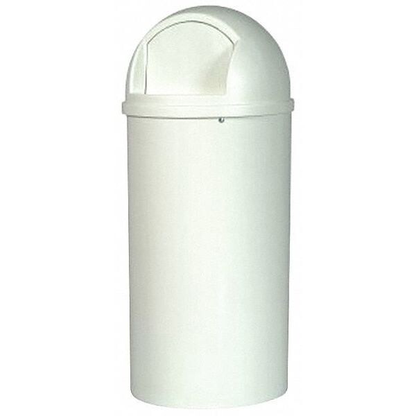 Rubbermaid Commercial Marshal Classic 25-Gallon Trash Can – White, Durable Outdoor/Indoor Container With Ashtray & Doors - View #12