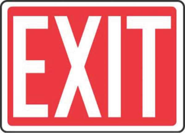 Accuform Emergency Sign, English, 10" W, 7 in H, Vinyl, Red MEXT562VS