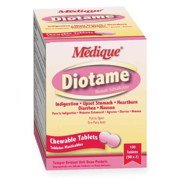 Medique Antacid/Anti-Diarrheal, 262mg, PK100 22033