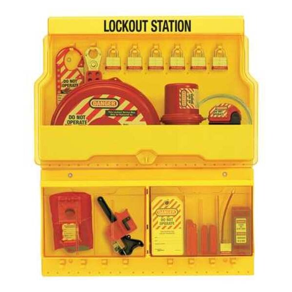 Master Lock Lockout Station, Electrical/Valve, 6 Locks S1900VE3