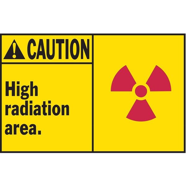 Brady Radiation & Laser Sign, 3 1/2 in H x 5 in W, Polyester, Horizontal Rectangle 86805 - main