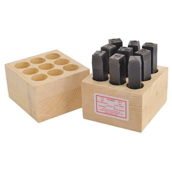 Zoro Select Number Stamp, 0 Thru 9, PK10 3XDG3 | Zoro