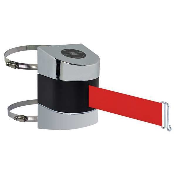 Tensabarrier Belt Barrier, Chrome, Belt Color Red 897-24-C-1P-NO-R5X-A