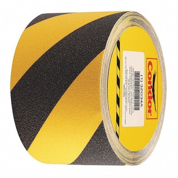 Condor Anti-Slip Tape, Black/Yellow, 4inx60ft GRAN13543