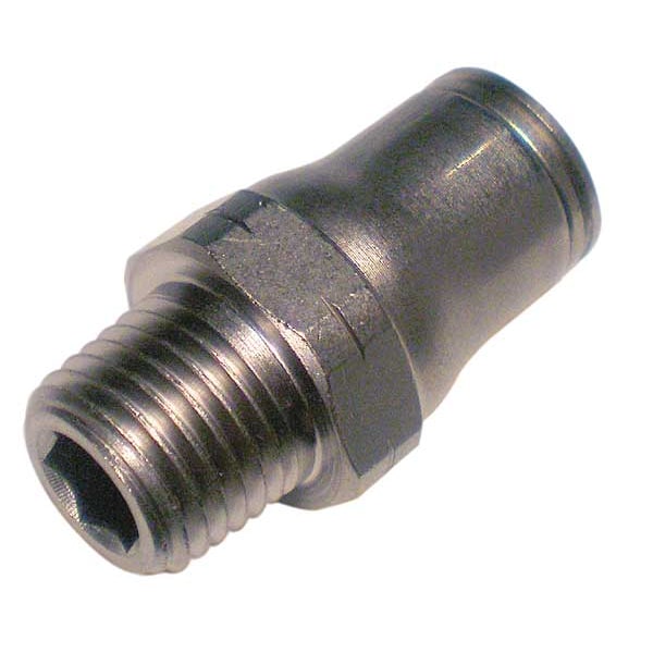 Legris Nickel Plated Brass Male Connector, 1/4 in Tube Size 3675 56 11