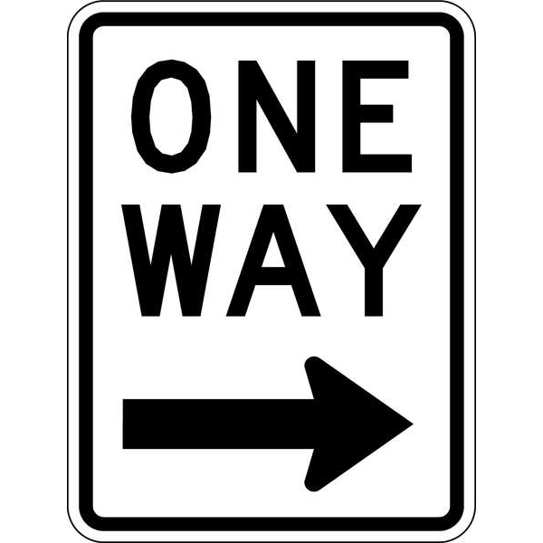 Lyle One Way Traffic Sign, 24 in H, 18 in W, Aluminum, Vertical Rectangle, English, R6-2R-18DA R6-2R-18DA