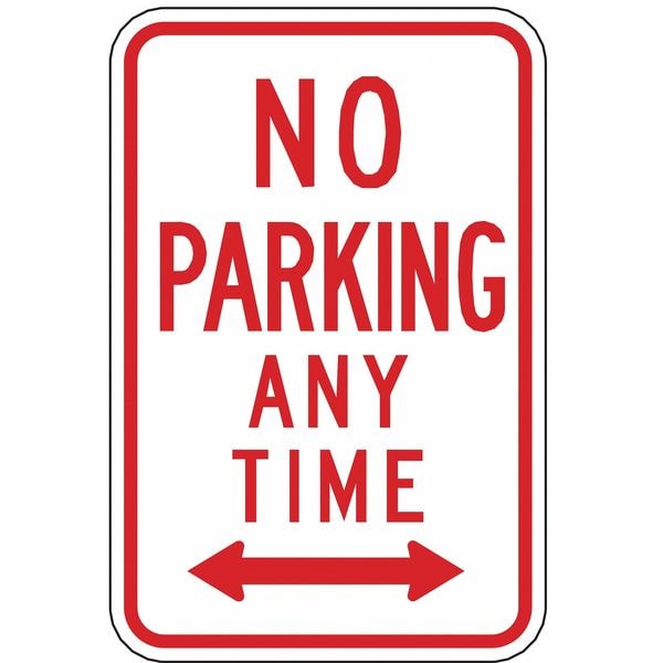 Zing No Parking Sign, 12" W, 18" H, English, Aluminum 2340