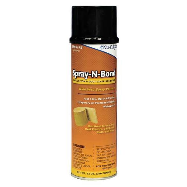 Nu-Calgon Spray Adhesive, Spray-N-Bond Series, Clear, 12 oz, Aerosol Can 4369-75