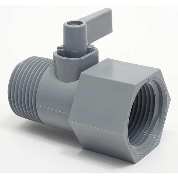 Zoro Select 3/4" FNPT x MNPT PVC Ball Valve Inline 4250990 Zoro