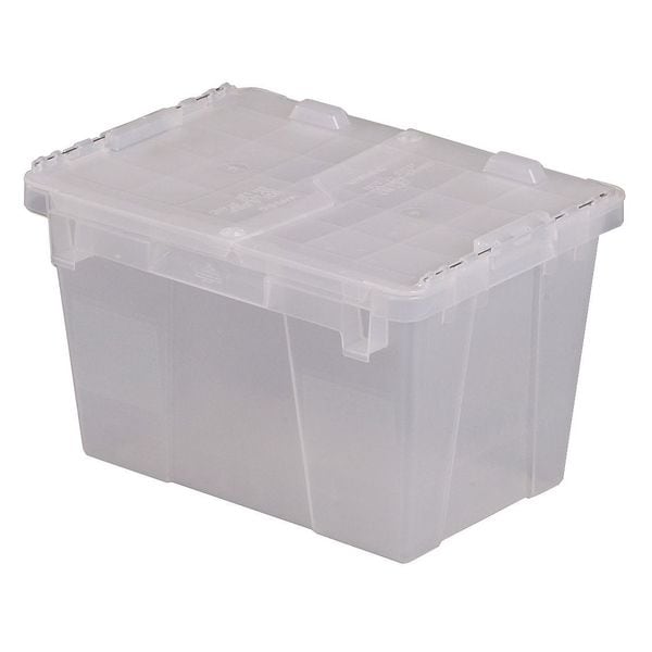 Orbis FP06 Clear 22.39 Lewis Bins Attached Lid Container, 0.6 cu. ft