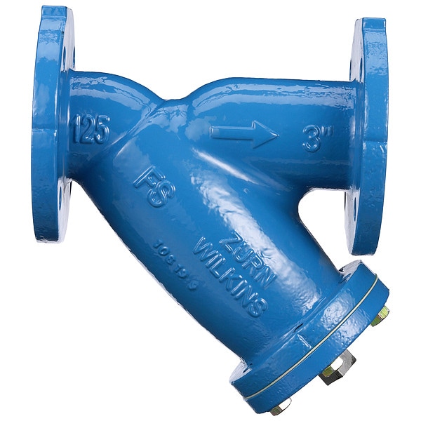 Zurn Ductile Iron Wye Type Strainer, 3 in Pipe 3FSC Zoro