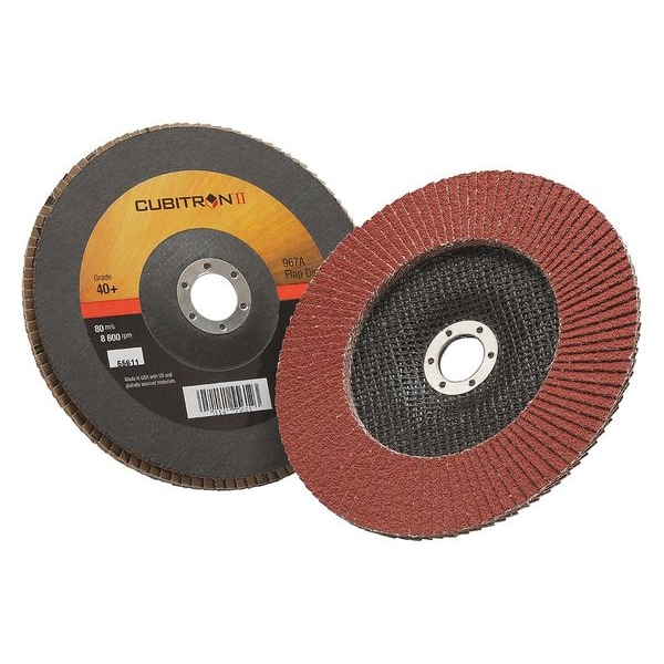 3M Cubitron Flap Disc, T27, 7in. x 7/8in., 40 7000148184 | Zoro