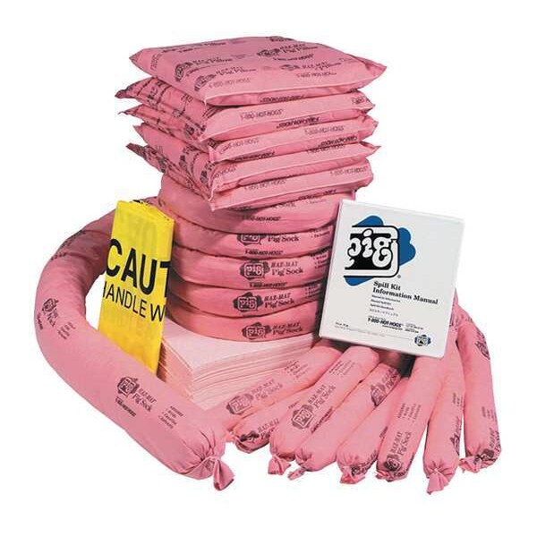 Pig PIG Spill Kit Refill, Chem/Hazmat, Pink RFL343 Zoro