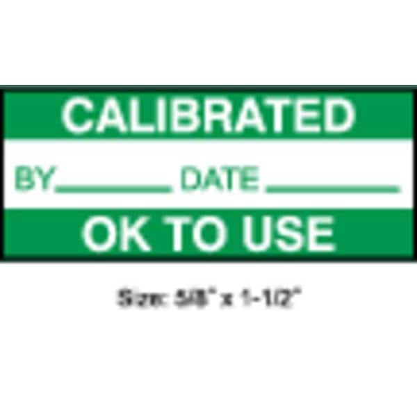 Stranco Calibration Label, ENG, Green/White, PK350, TC-20910 TC-20910