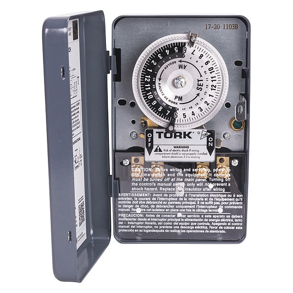 Tork Electromechanical Timer, 120V, DPSTNO 1103B Zoro