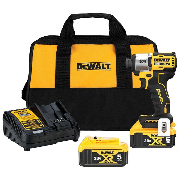 Dewalt Cordless Impact Driver Kit, 1/4" Drive DCF845P2 Zoro