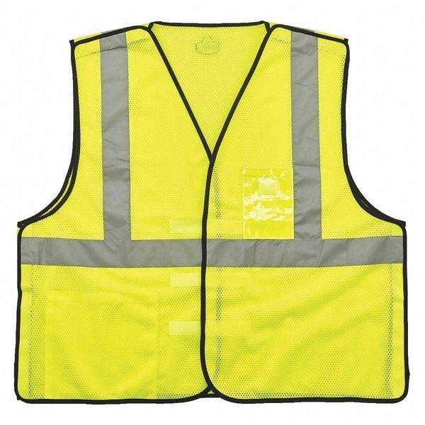 Glowear By Ergodyne Lime Safety Vest ID Badge Holder, L/XL 8216BA Zoro