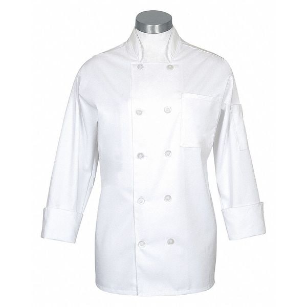 Fame Fabrics Chef Coat, Comfort, White, MD 83414