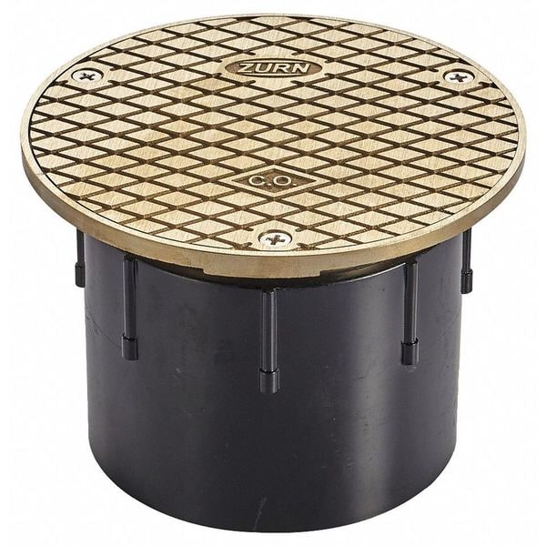 Zurn Floor Cleanout, Adjustable, ABS, 4" CO2450AB4 Zoro