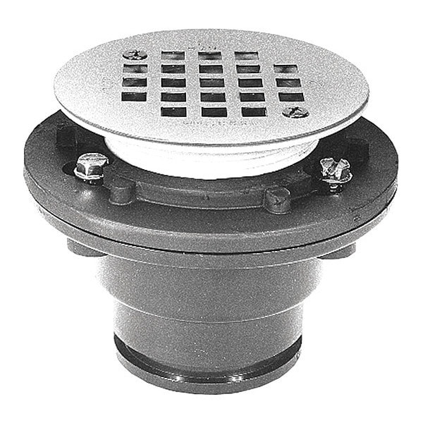 Zurn 2" Pipe Dia. PVC, Cast Iron Shower Drain FD2250PV2 Zoro