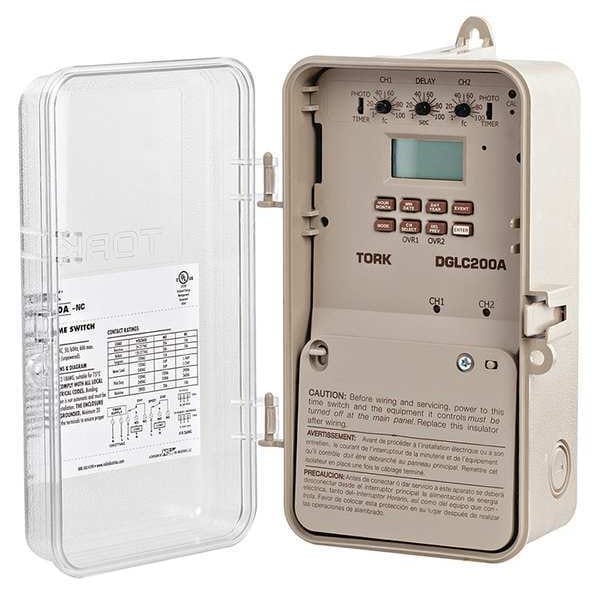 Tork Electronic Timer, 7 Days, SPDT DGLC200ANC Zoro