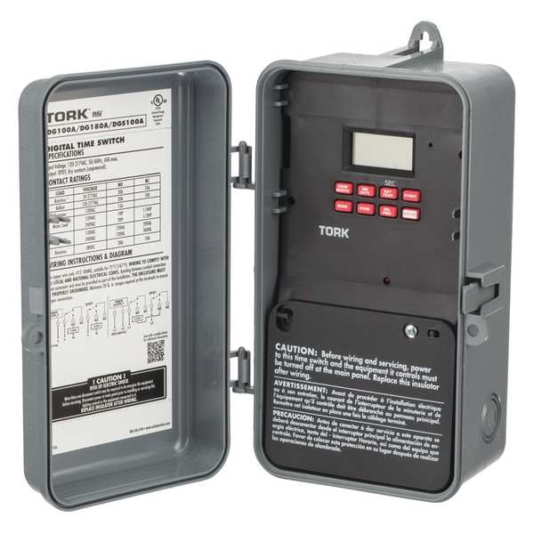 Tork Electronic Timer, 7 Days, DPDT DGS100A Zoro