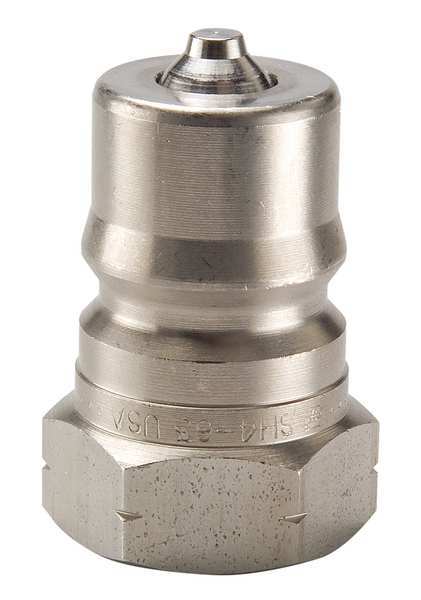 Parker Hydraulic Quick Connect Hose Coupling, 303 Stainless Steel Body, Ball Lock, 1/4"-18 Thread Size SH2-63