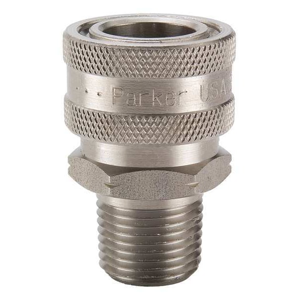Parker Hydraulic Quick Connect Hose Coupling, 303 Stainless Steel